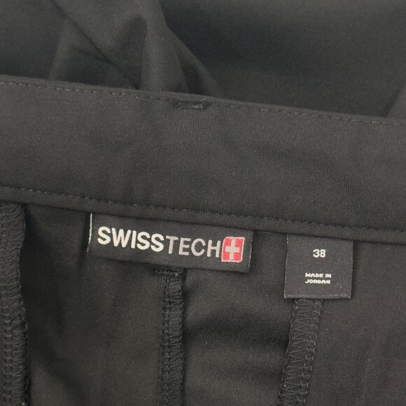 SwissTech Mens Black Flat Front Sport Golf Shorts Size 38 Polyester - Picture 3 of 10